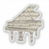 Grand Piano and Music Notes シール (正面)