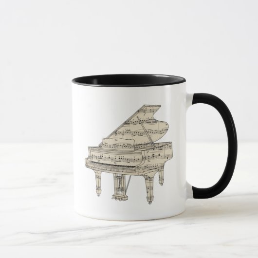 Grand Piano and Music Notes マグカップ (右)