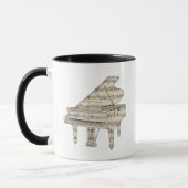 Grand Piano and Music Notes マグカップ (左)