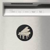 Grand Piano and Music Notes マグネット (インサイチュ (食洗機))