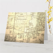 Grand Prairie, TX Vintage Map カード (黄色い花)