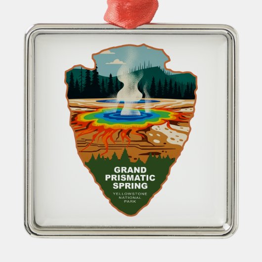 Grand Prismatic Spring Yellowstone Arrowhead メタルオーナメント (正面)