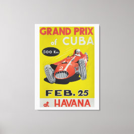 Grand Prix Cuba, Havana, vintage poster キャンバスプリント