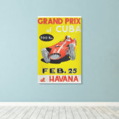Grand Prix Cuba, Havana, vintage poster キャンバスプリント (インサイチュ (ウッドフロア))