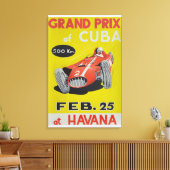 Grand Prix Cuba, Havana, vintage poster キャンバスプリント (インサイチュ (リビング))