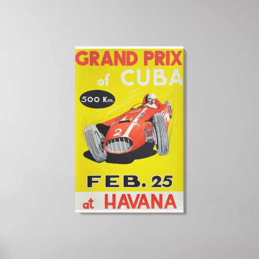 Grand Prix Cuba, Havana, vintage poster キャンバスプリント (正面)
