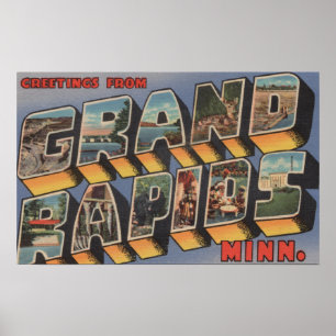 Grand Rapids、ミネソタ-大きい手紙場面 ポスター
