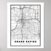 Grand Rapids Map ポスター (正面)