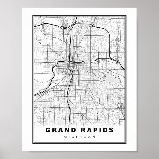 Grand Rapids Map ポスター (正面)