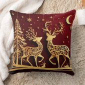 Grand Reindeer Waltz – Whimsy Holiday Pattern クッション (ブランケット)