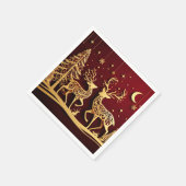 Grand Reindeer Waltz – Whimsy Holiday Pattern スタンダードカクテルナプキン (角)