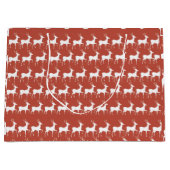 Grand Sac Cadeau Rennes de Noël Rouges ラージペーパーバッグ (正面)