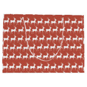 Grand Sac Cadeau Rennes de Noël Rouges ラージペーパーバッグ (裏面)