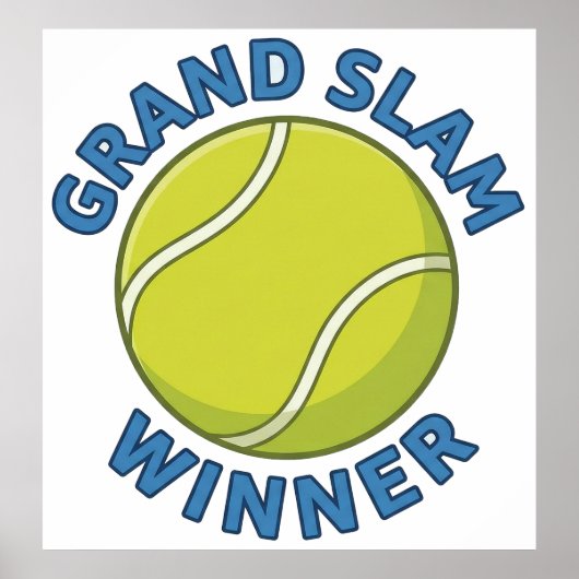 Grand Slam Winner Tennis Ball Sports Champion ポスター (正面)