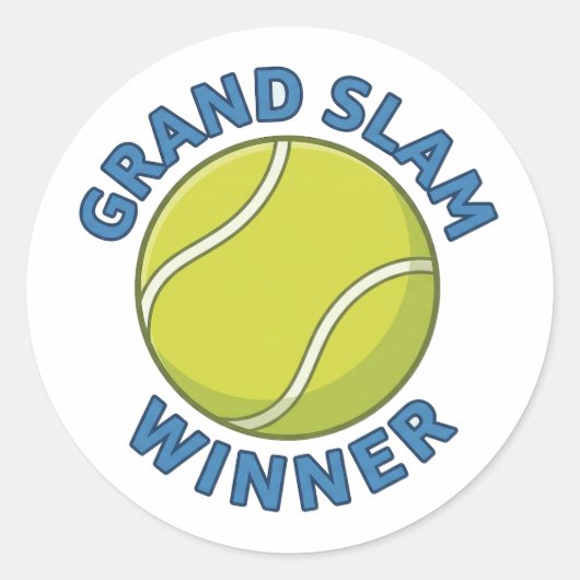 Grand Slam Winner Tennis Ball Sports Champion ラウンドシール (正面)