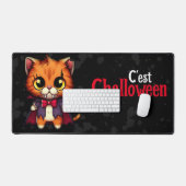 Grand Tapis de souris | ChaLLoWeen Minou Time デスクマット (キーボード&マウス)