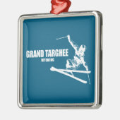 Grand Targhee Resort Wyoming Skier メタルオーナメント (左)