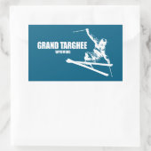 Grand Targhee Resort Wyoming Skier 長方形シール (バッグ)