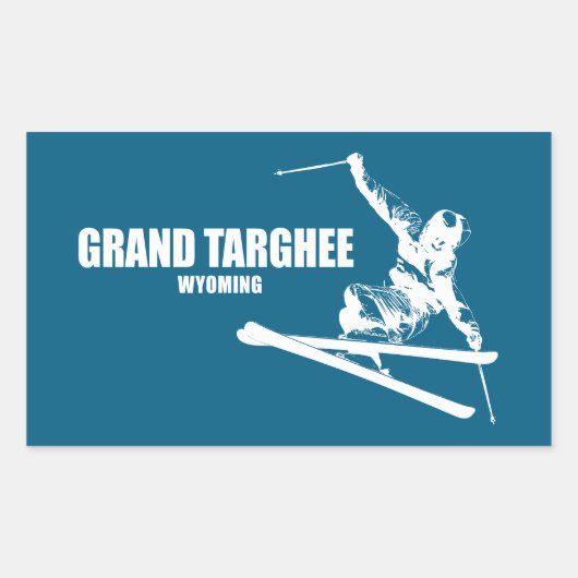 Grand Targhee Resort Wyoming Skier 長方形シール (正面)