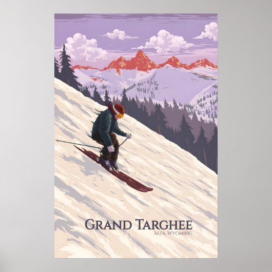 Grand Targhee Ski Resort Wyoming Travel Poster ポスター (正面)