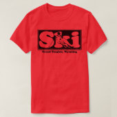 Grand Targhee, Wyoming SKIグラフィックでスキーを楽しめる Tシャツ (デザイン正面)