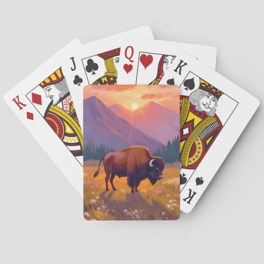 Grand Teton Bison | National Park Travel Painting トランプ (裏面)