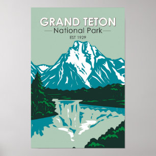 Grand Teton Jackson Hole Valley National Park ポスター