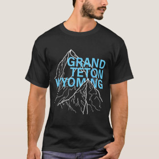 Grand teton mountain peaks wyoming minimalist line tシャツ