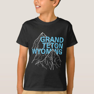 Grand teton mountain peaks wyoming minimalist line tシャツ