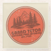 Grand Teton mountains National Park Wyoming ガラスコースター (正面)