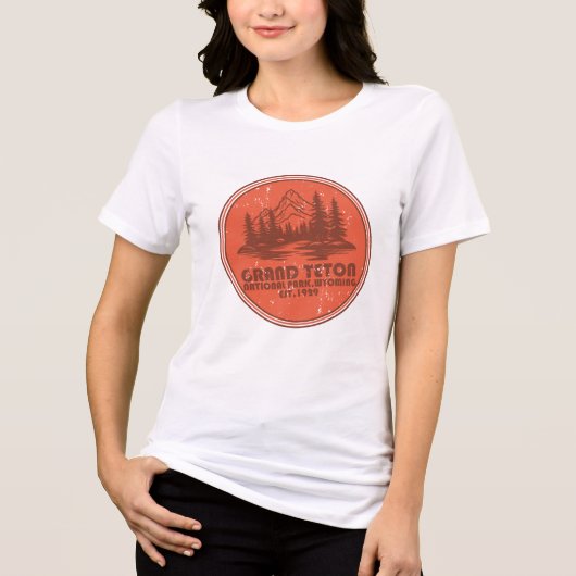Grand Teton mountains National Park Wyoming トライブレンドTシャツ (正面)