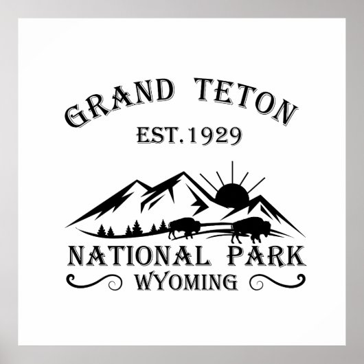Grand Teton mountains National Park Wyoming ポスター (正面)
