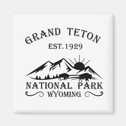 Grand Teton mountains National Park Wyoming マグネット (正面)