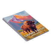 Grand Teton National Park | Bison Travel Art ノートブック (右側)
