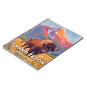 Grand Teton National Park | Bison Travel Art ノートブック (左側)