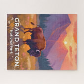 Grand Teton National Park | Bison Wyoming Travel ジグソーパズル (横)