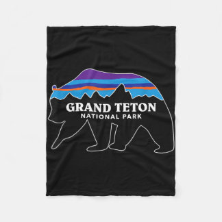 Grand teton national park grizzly bear minimalist フリースブランケット
