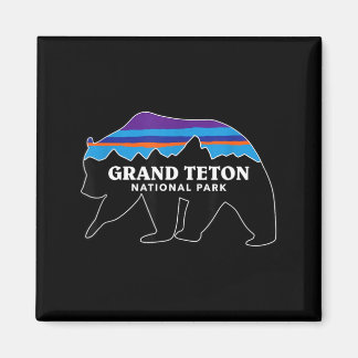 Grand teton national park grizzly bear minimalist マグネット