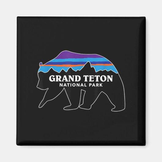 Grand teton national park grizzly bear minimalist マグネット (正面)