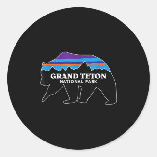 Grand teton national park grizzly bear minimalist ラウンドシール