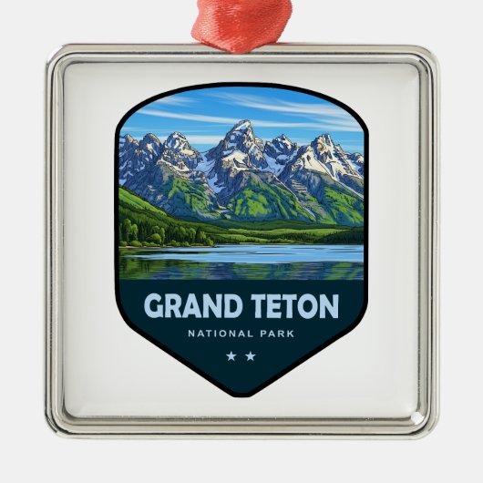 Grand Teton National Park Shield メタルオーナメント (正面)