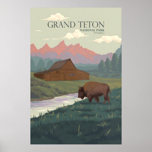 Grand Teton National Park Travel Poster ポスター (正面)