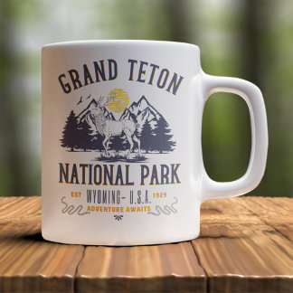 Grand Teton National Park Vintage Landscape コーヒーマグカップ