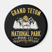 Grand Teton National Park Vintage Landscape マグネット (正面)