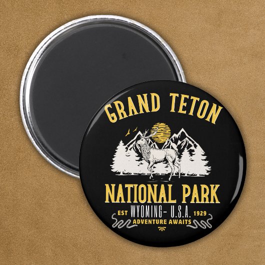 Grand Teton National Park Vintage Landscape マグネット