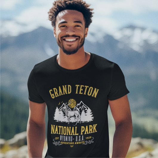 Grand Teton National Park Vintage Landscape Tシャツ