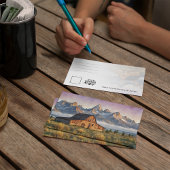 Grand Teton National Park Watercolor Postcard 招待状