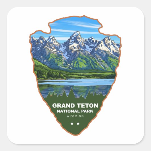 Grand Teton National Park Wyoming Arrowhead スクエアシール (正面)