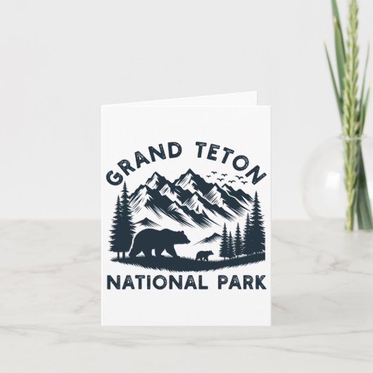 Grand Teton National Park Wyoming Bear Hiking Moun カード (正面)