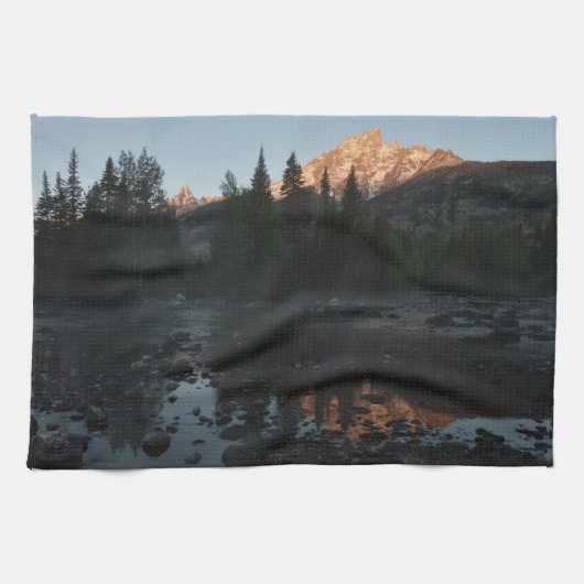 Grand Teton Sunrise at Cottonwood Creek キッチンタオル (横)